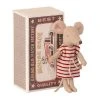 Maileg Big Sister Mouse In Matchbox Striped Dress