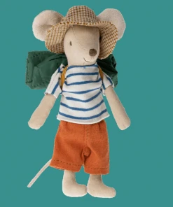 Maileg Blue and Cream Stripe T-Shirt Big Brother Hiker Mouse