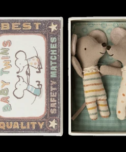 Maileg Twins Baby Mice In Matchbox