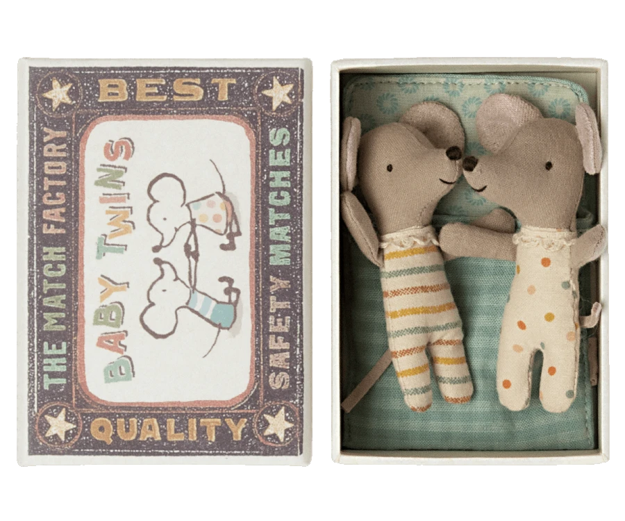 Maileg Twins Baby Mice In Matchbox 1 Maileg Twins Baby Mice In Matchbox