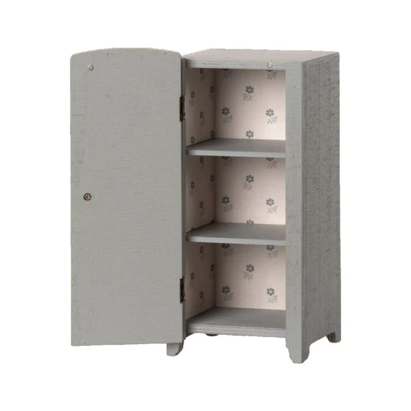 Maileg Vintage Closet With Shelves - Grey-mint 1 Maileg Vintage Closet With Shelves - Grey-mint