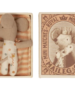 Maileg Baby Mouse Sleepy/wakey In Matchbox - Girl