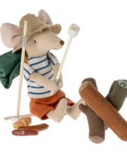 Maileg Blue and Cream Stripe T-Shirt Big Brother Hiker Mouse