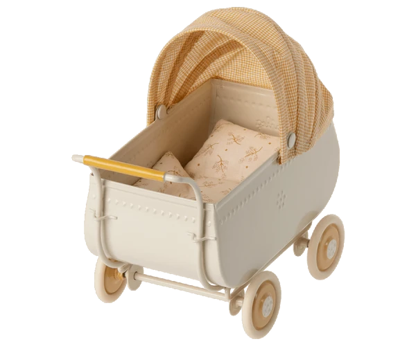 Maileg Micro Pram Yellow By 1 Maileg Micro Pram Yellow By