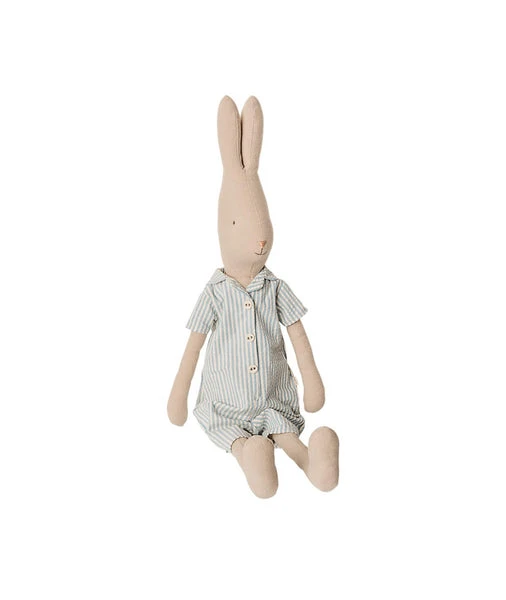 Maileg - Size 4 Rabbit In Blue Striped Pyjamas 1 Maileg - Size 4 Rabbit In Blue Striped Pyjamas