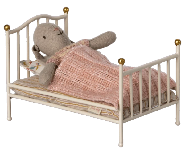 Maileg Vintage Bed Micro Off White 1 Maileg Vintage Bed Micro Off White
