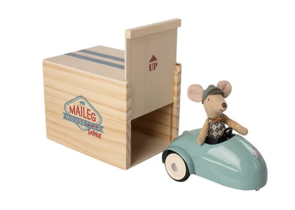 Maileg Mouse Car With Garage - Blue 1 Maileg Mouse Car With Garage - Blue