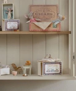 Maileg Triplets, Baby Mice In Matchbox