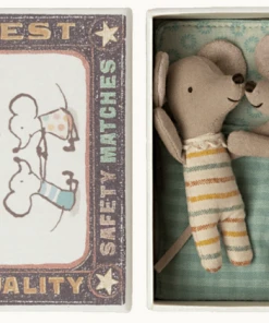 Maileg Twins Baby Mice in A Matchbox
