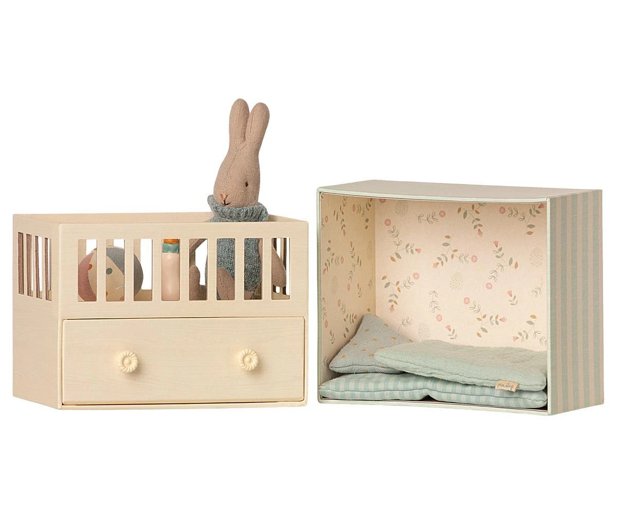 Maileg Baby Room With Micro Rabbit 1 Maileg Baby Room With Micro Rabbit