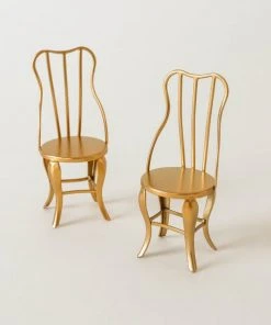 Maileg Vintage Golden Chair Pair For Mice 6 Maileg Vintage Golden Chair Pair For Mice