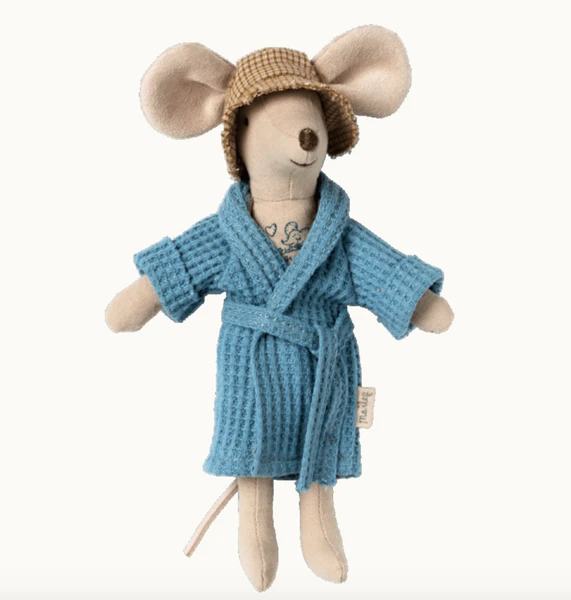 Maileg Bathrobe - Dusky Blue 1 Maileg Bathrobe - Dusky Blue