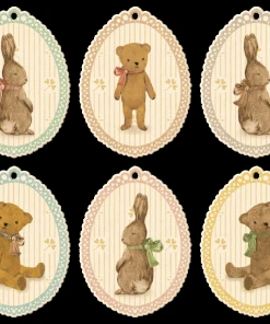 Maileg Gift Tags, Bunnies And Teddies, 12 Pieces
