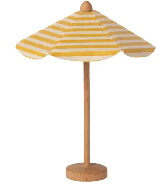 Maileg Beach Umbrella - Yellow Stripe 1 Maileg Beach Umbrella - Yellow Stripe