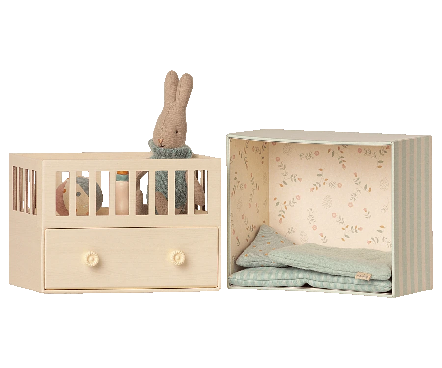 Maileg Baby Room With Micro Rabbit 1 Maileg Baby Room With Micro Rabbit