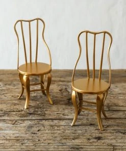 Maileg Vintage Golden Chair Pair For Mice 7 Maileg Vintage Golden Chair Pair For Mice