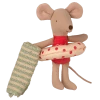 Maileg Little Sister Mouse In Cabin De Plage/ Beach Hut