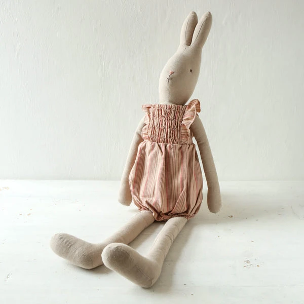 Maileg Rabbit In Striped Jumpsuit - Size 5 2 Maileg Rabbit In Striped Jumpsuit - Size 5