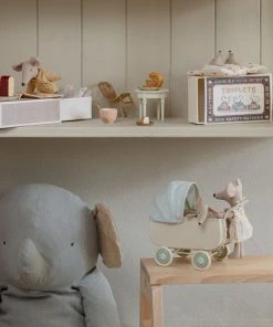 Maileg Blue Pram, Micro - Toy