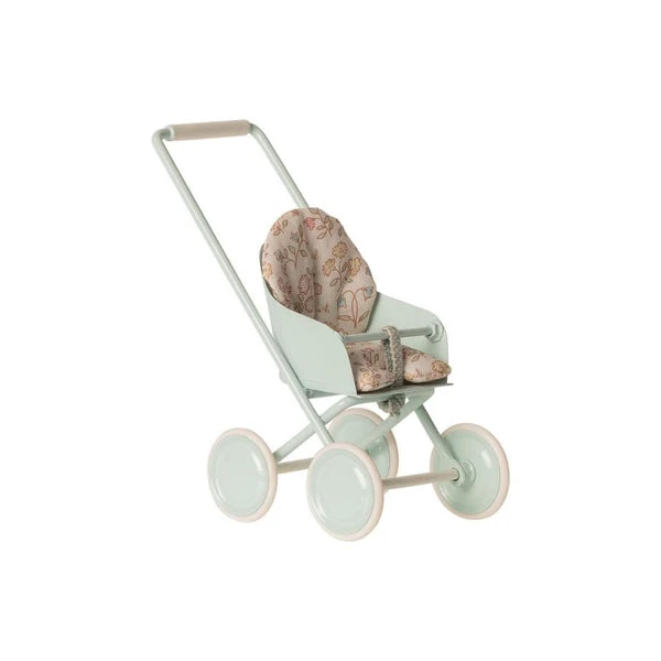 Maileg Micro Stroller - Sky Blue 1 Maileg Micro Stroller - Sky Blue