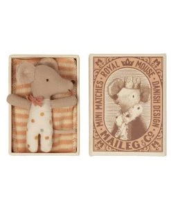 Maileg Baby Mouse In Matchbox Sleepy Wakey Girl