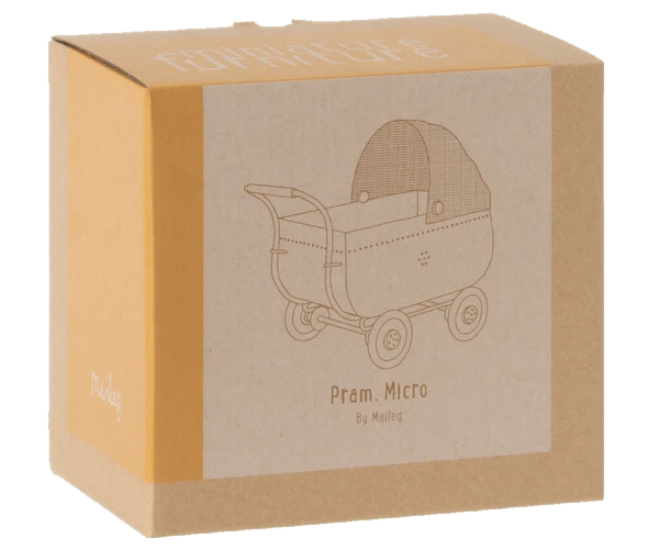 Maileg Micro Pram Yellow By 3 Maileg Micro Pram Yellow By