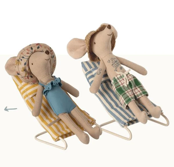 Maileg Beach Collection Sun Chairs Mice 1 Maileg Beach Collection Sun Chairs Mice