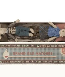 Maileg Grandma Grandpa Mice In Giant Match Box