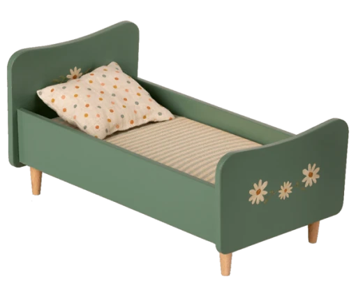 Maileg Wooden Bed Mini Mint Blue 4 Maileg Wooden Bed Mini Mint Blue