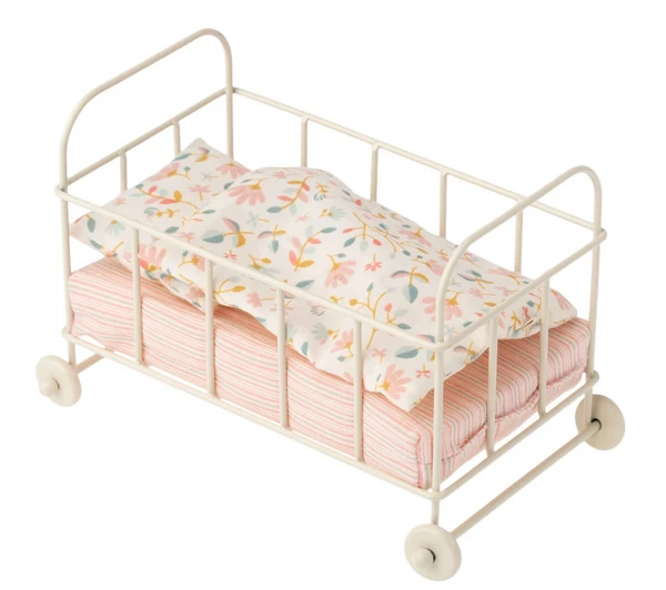 Maileg Metal Baby Cot Micro 1 Maileg Metal Baby Cot Micro
