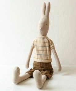 Maileg Rabbit Toy With Check Trousers & Knitted Sweater - Size 5