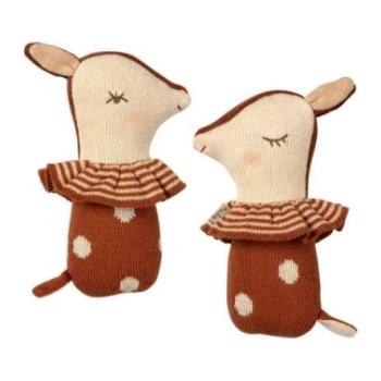 Maileg Rusty Bambi Soft Knitted Rattle 1 Maileg Rusty Bambi Soft Knitted Rattle