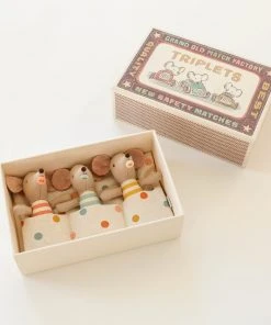 Maileg Baby Mice Triplet Toys In Matchbox
