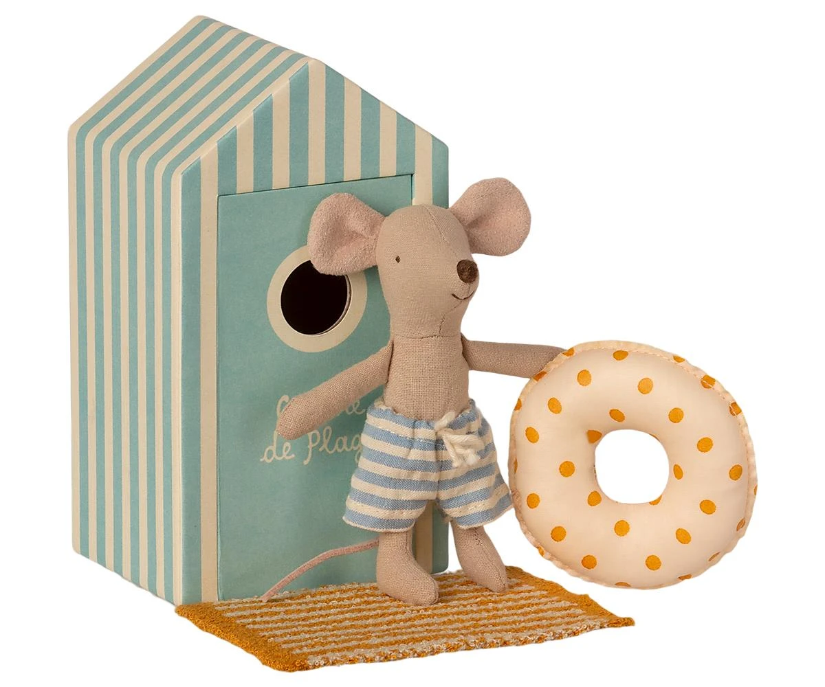 Maileg Little Brother Mouse In His Beach Cabin Toy 1 Maileg Little Brother Mouse In His Beach Cabin Toy