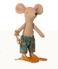 Maileg - Beach Collection - Cabin De Plage & Big Brother Mouse