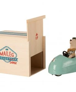 Maileg Mouse Car With Garage Blue