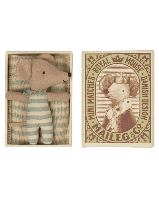 Maileg Baby Mouse In Matchbox Sleepy Wakey Boy 1 Maileg Baby Mouse In Matchbox Sleepy Wakey Boy