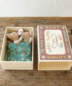 Maileg Baby Mice Twin Toys In Matchbox