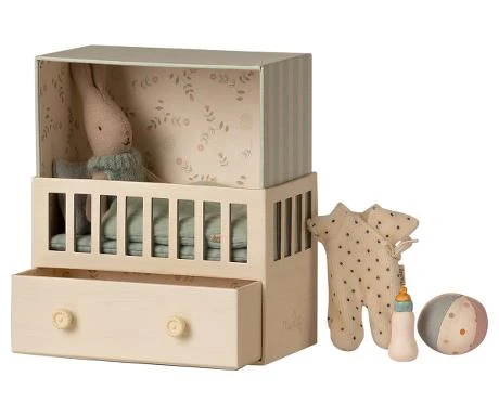Maileg Baby Room with Micro Rabbit 1 Maileg Baby Room with Micro Rabbit