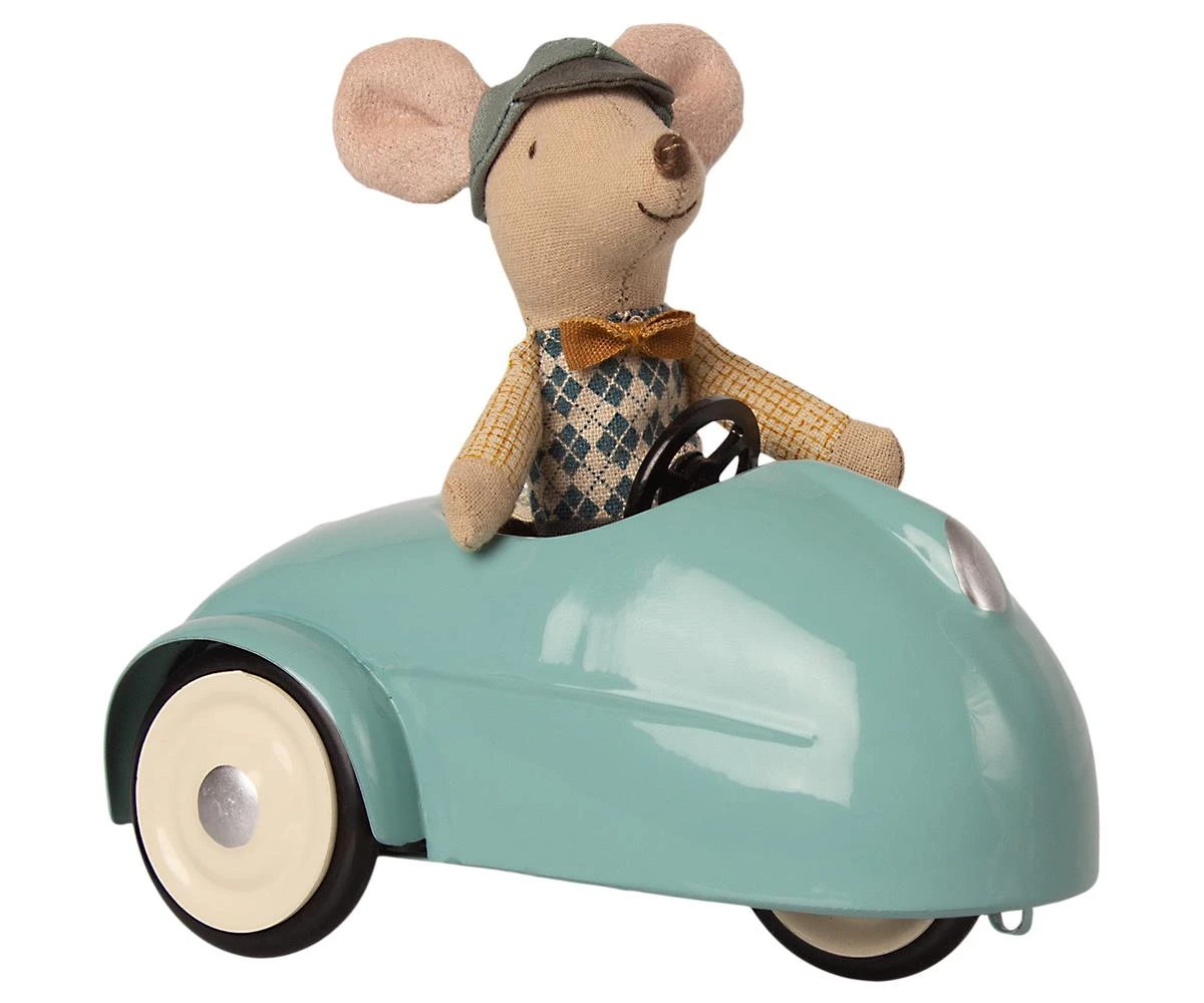 Maileg Little Brother Mouse Car With Garage Blue 2 Maileg Little Brother Mouse Car With Garage Blue