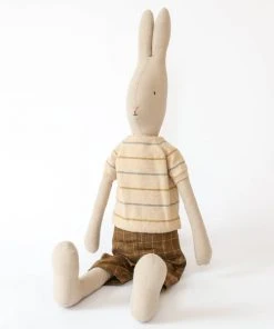 Maileg Rabbit Toy With Check Trousers & Knitted Sweater - Size 5