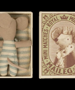 Maileg Boy Baby Mouse Sleepy Wakey In Matchbox