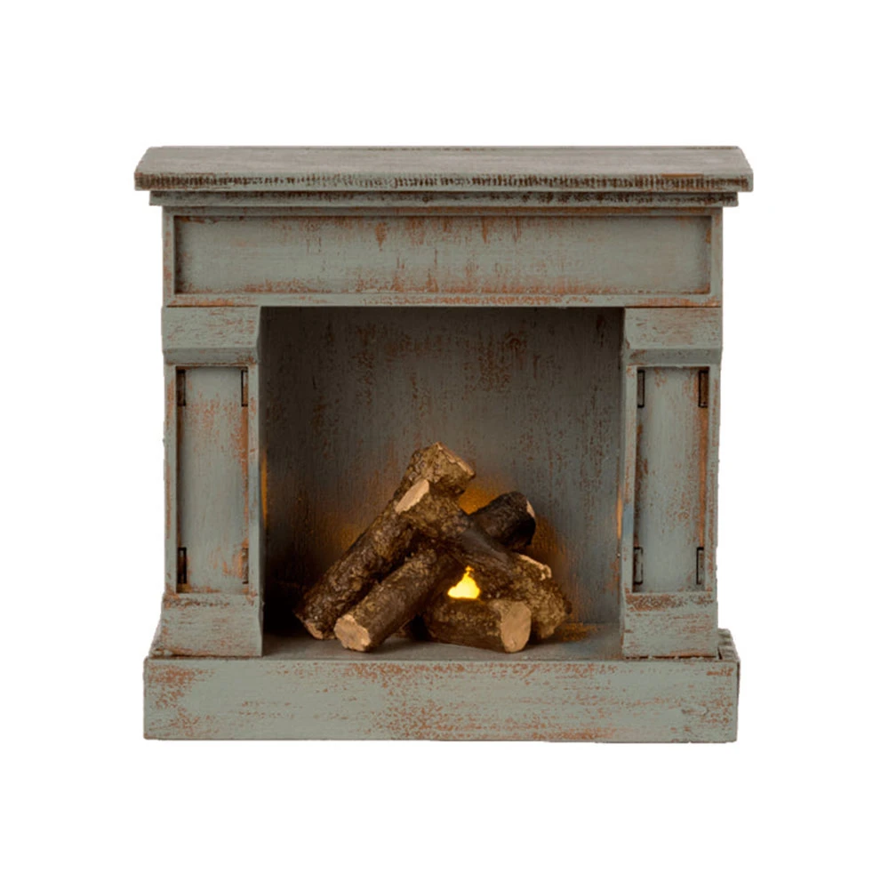 Maileg Chimenea Miniatura - Vintage Blue 2 Maileg Chimenea Miniatura - Vintage Blue