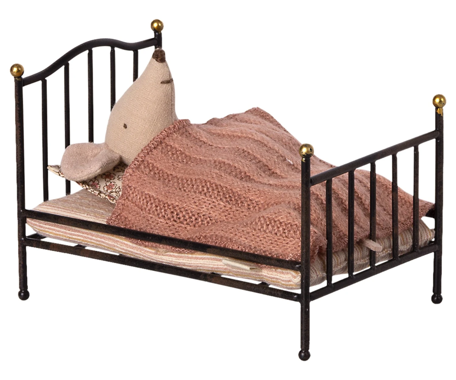 Maileg Vintage Bed Mouse Anthracite 1 Maileg Vintage Bed Mouse Anthracite