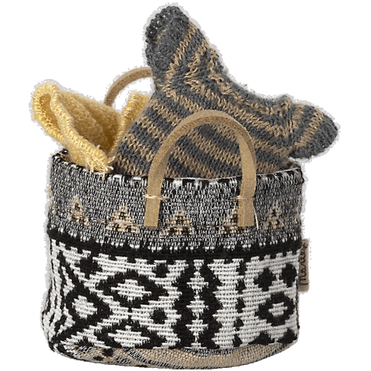 Maileg Cesto Piccolo Per La Casa Dei Topolini - Bianco E Nero 1 Maileg Cesto Piccolo Per La Casa Dei Topolini - Bianco E Nero