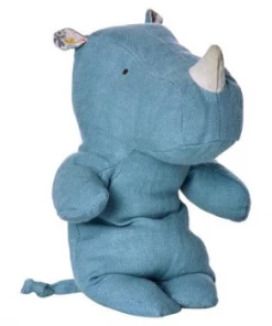 Maileg Small Blue Safari Friends Rhino Toy