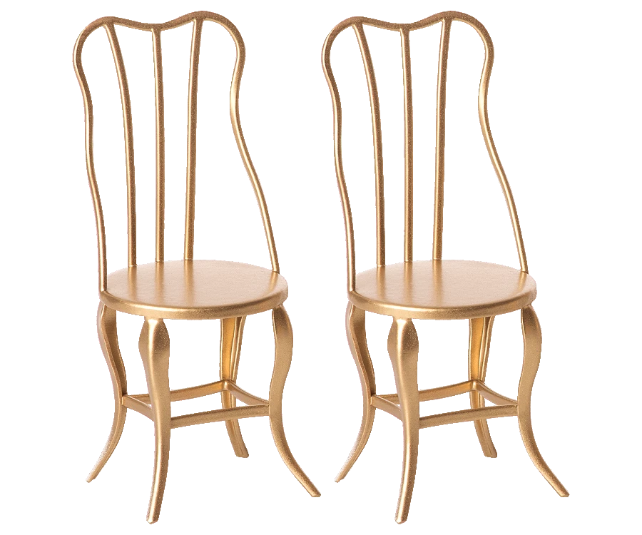 Maileg Micro Vintage Gold Chairs 1 Maileg Micro Vintage Gold Chairs