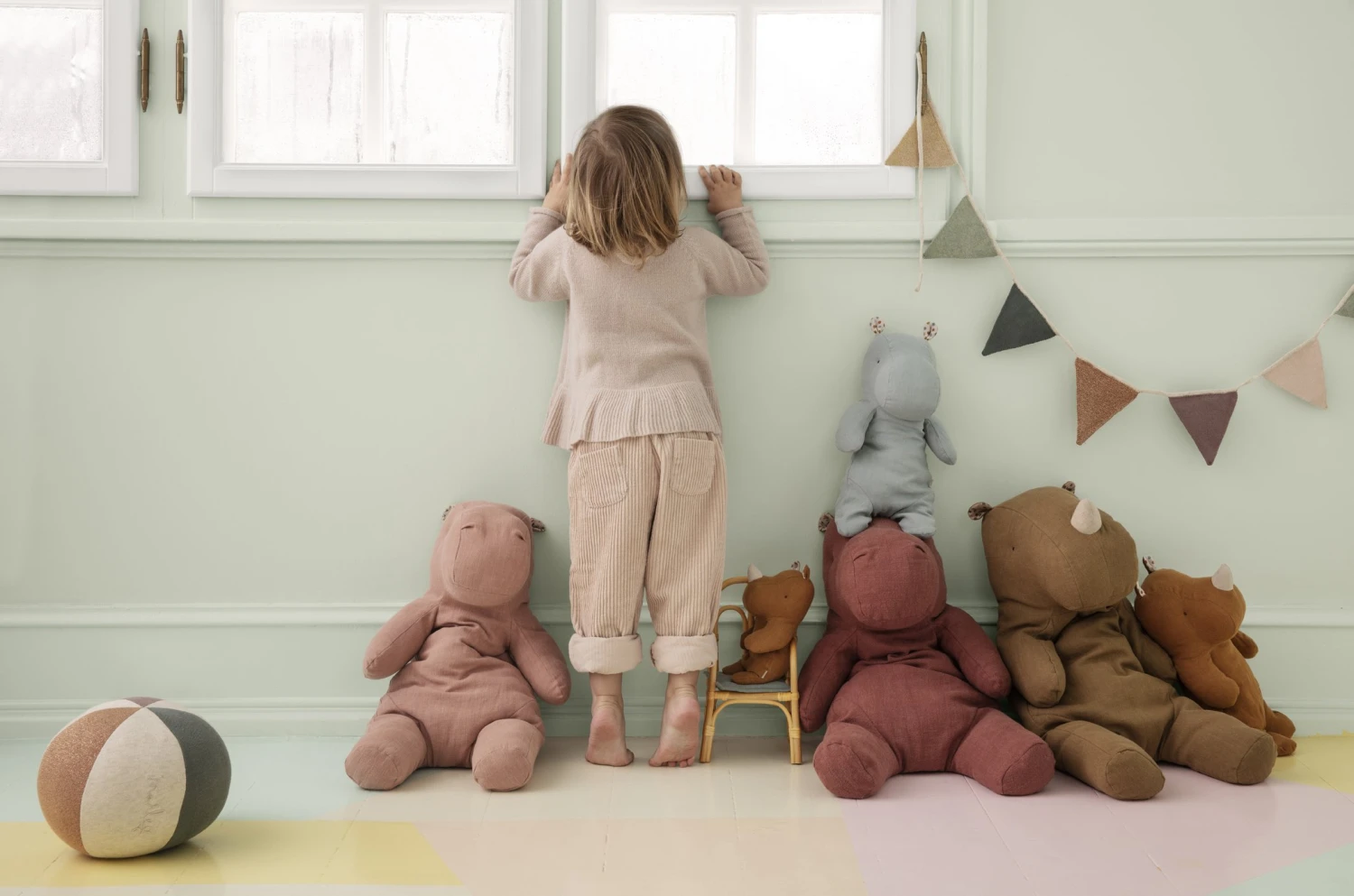 Maileg Safari Friends Small Hippo Lime Yellow 2 Maileg Safari Friends Small Hippo Lime Yellow