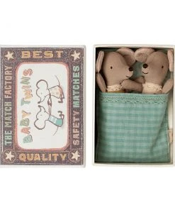 Maileg Baby Twins Ratones En Caja De Cerillas