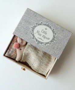 Maileg Little Sister Dance Mouse In Daybed